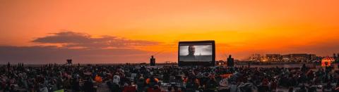 Airscreen Leinwand am Strand